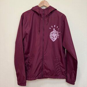 OAKBRAND USA Maroon Lightweight Zip Windbreaker Jacket Unisex Medium